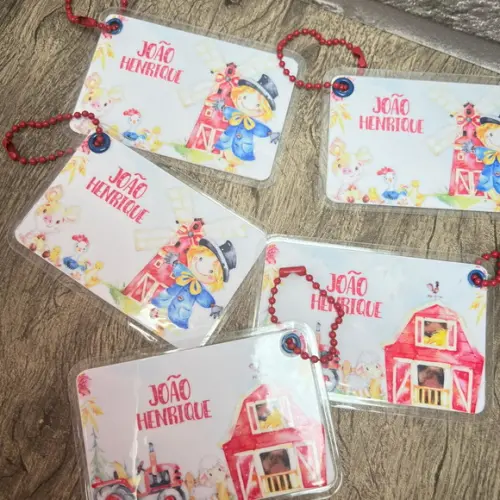 Tags Identificador de Mochilas Fazendinha