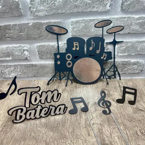 Topo de Bolo Bateria/baterista
