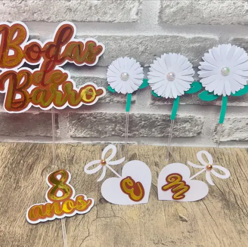 Topo de Bolo Bodas de Barro