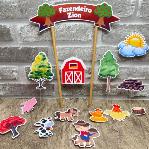 Topo de Bolo Boteco Fazendinha