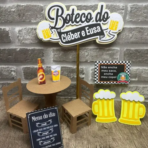 Topo de Bolo Boteco Mesa