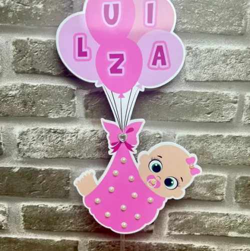 Topo de Bolo Chá de Fraldas Luiza
