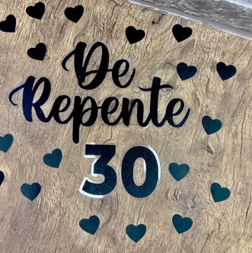 Topo de Bolo de Repente 30 Corações