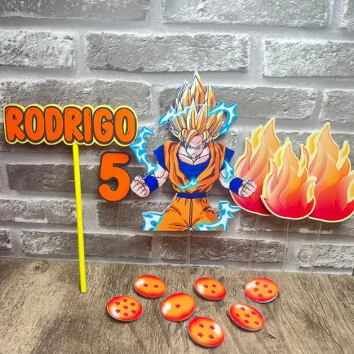 Topo de Bolo Dragon Ball Z Super Sayajin