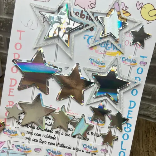 Topo de Bolo Estrelas