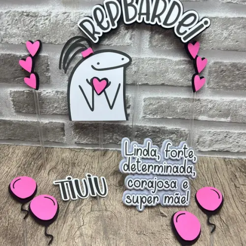 Topo de Bolo Flork Super Mãe