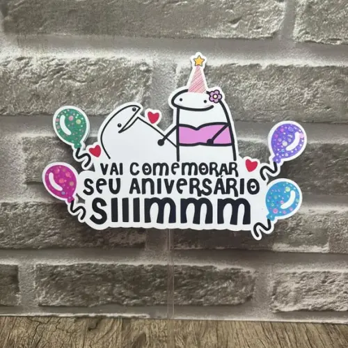 Topo de Bolo Flork Vai Comemorar Sim