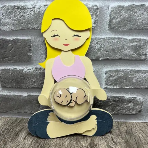 Topo de Bolo Grávida / Gestante 3d