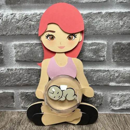 Topo de Bolo Grávida / Gestante 3d