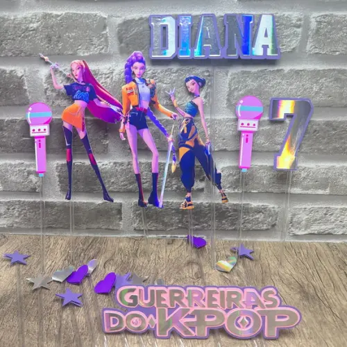 Topo de Bolo Guerreiras do K-pop