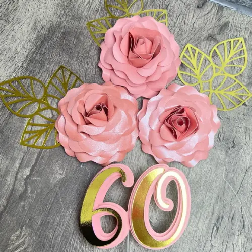 Topo de Bolo Idade e Flores 60