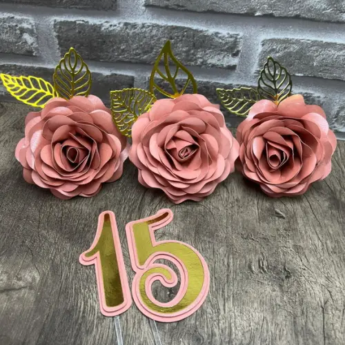 Topo de Bolo Idade e Flores