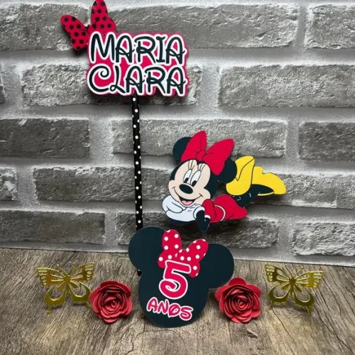 Topo de Bolo Minnie Mouse