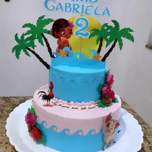Topo de Bolo Moana Baby 3d