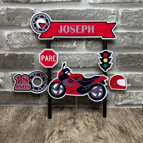 Topo de Bolo Moto