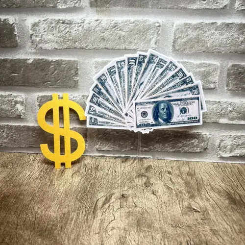 Topo de Bolo Money Dinheiro Dólar