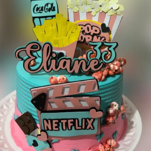 Topo de Bolo Netflix Cores Candys