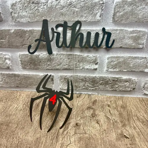 Topo de Bolo Nome Aranha Idade