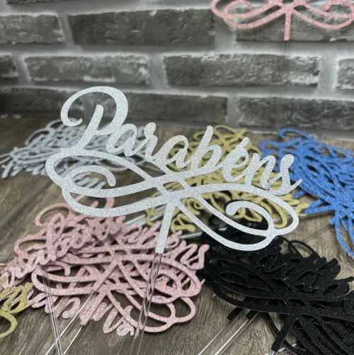 Topo de Bolo Parabéns Glitter (cake Topper)