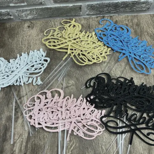 Topo de Bolo Parabéns Glitter (cake Topper)