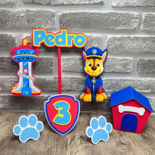 Topo de Bolo Patrulha Canina Casinha