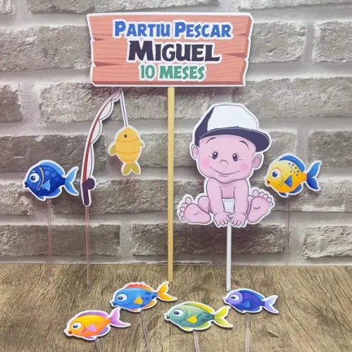 Topo de Bolo Pescaria Baby