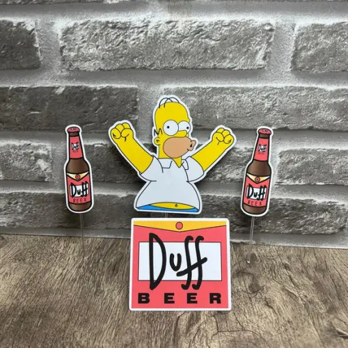 Topo de Bolo Simpsons Cerveja Duff