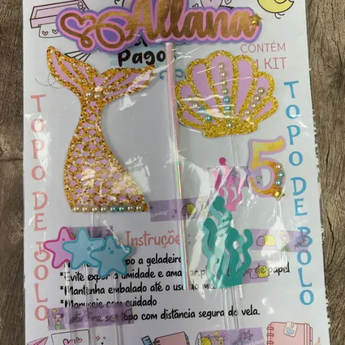 Topo de Bolo Sereia