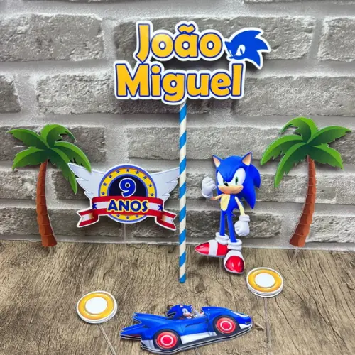 Topo de Bolo Sonic Coqueiros