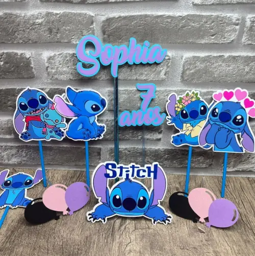 Topo de Bolo Stitch Balões