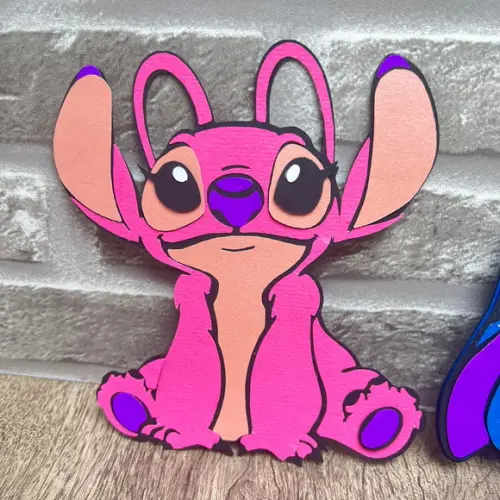 Topo de Bolo Stitch e Angel 3d