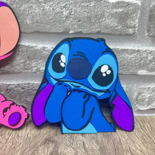 Topo de Bolo Stitch e Angel 3d