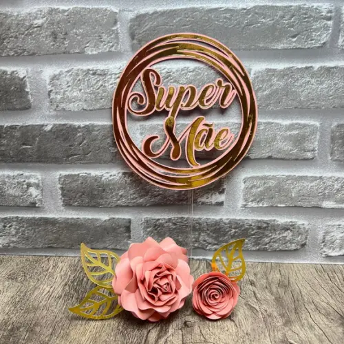 Topo de Bolo Super Mãe