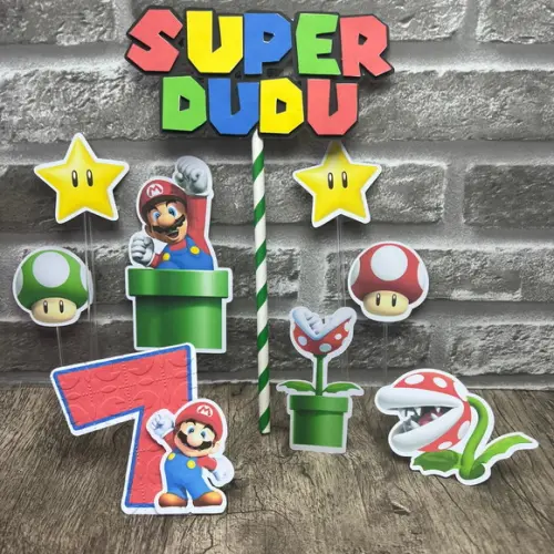 Topo De Bolo Super Mário Bros