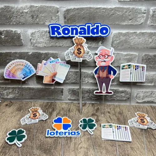 Topo de Bolo Vovô Loterias