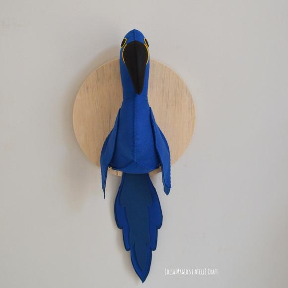 Arara Azul Falsa Taxidermia Cabeça animal