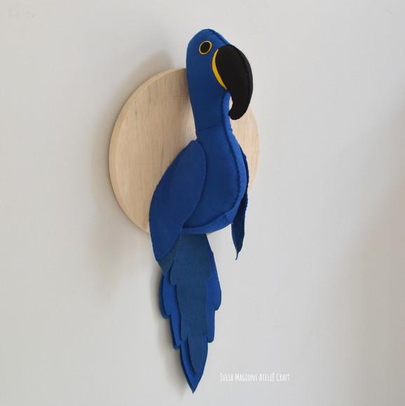 Arara Azul Falsa Taxidermia Cabeça animal