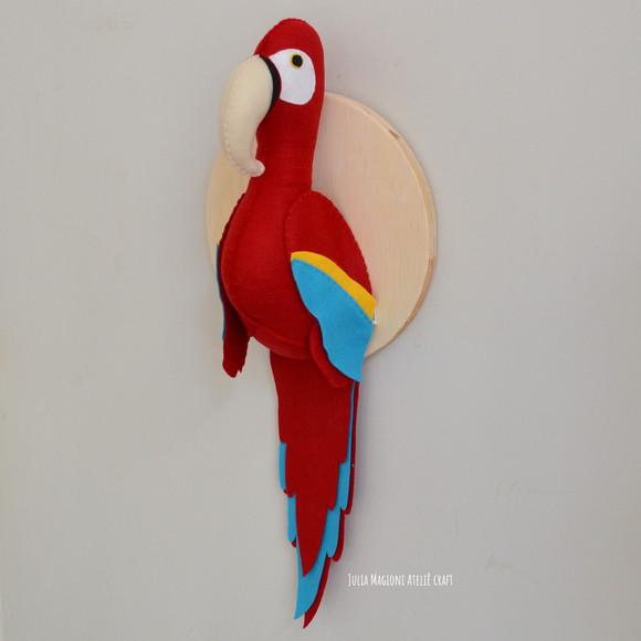 Arara Vermelha Falsa Taxidermia Cabeça animal
