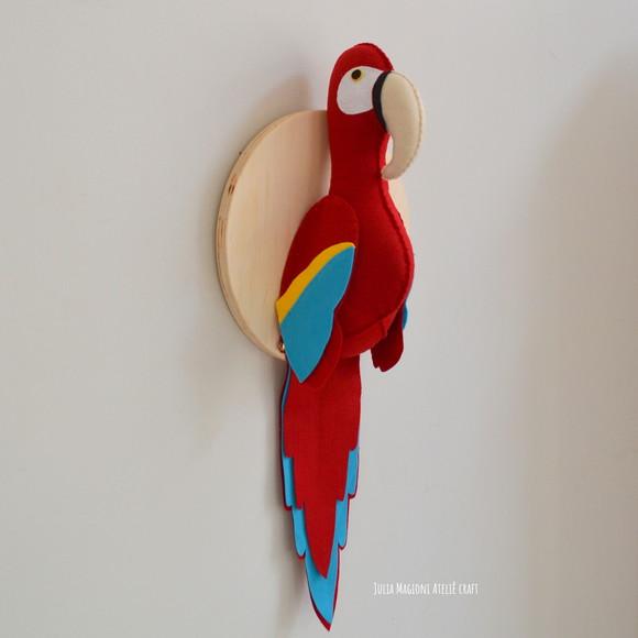 Arara Vermelha Falsa Taxidermia Cabeça animal