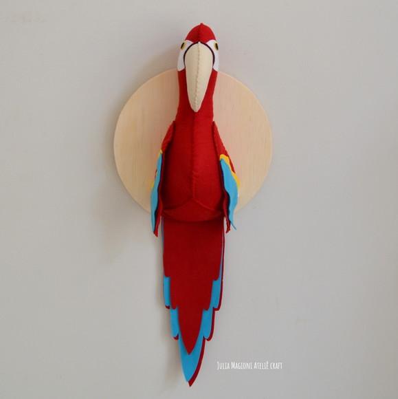 Arara Vermelha Falsa Taxidermia Cabeça animal