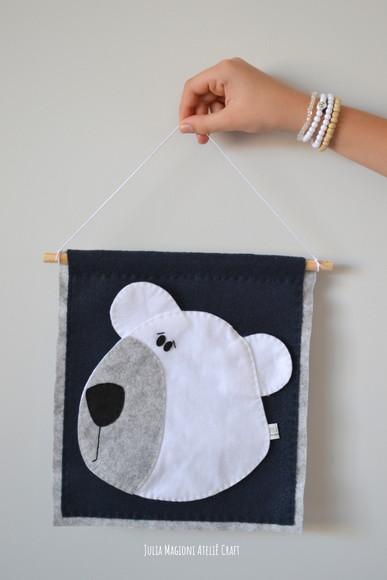 Bandeirinha de Feltro Urso Polar
