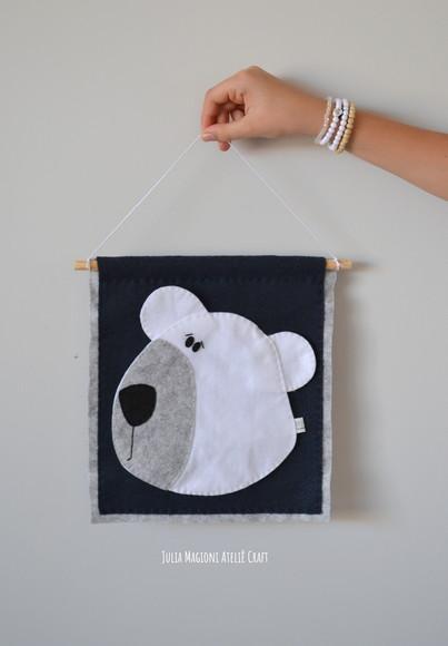 Bandeirinha de Feltro Urso Polar