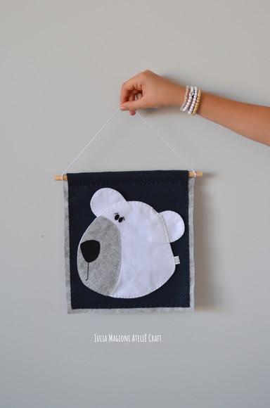 Bandeirinha de Feltro Urso Polar
