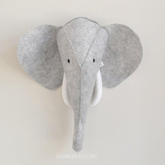 Cabeça de Elefante Falsa Taxidermia Cabeça animal