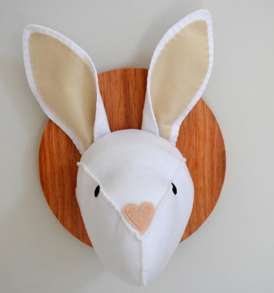 Cabeça de Coelho Falsa Taxidermia