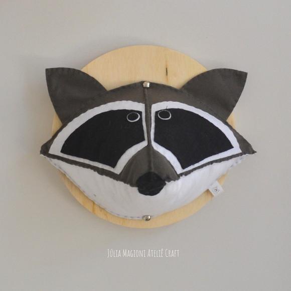 Cabeça de Guaxinim Falsa Taxidermia