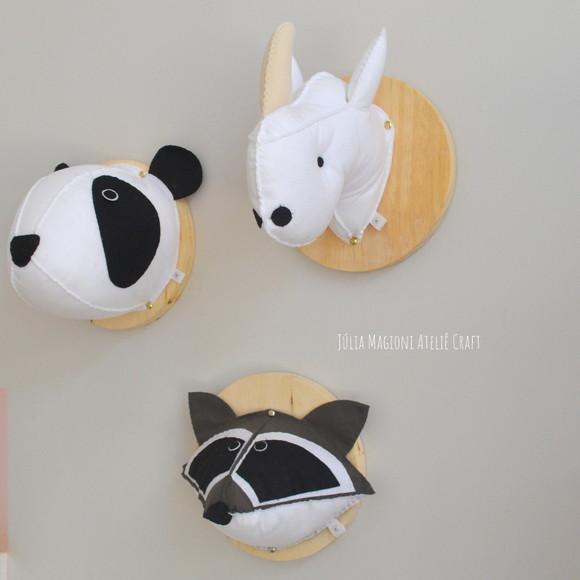 Cabeça de Guaxinim Falsa Taxidermia