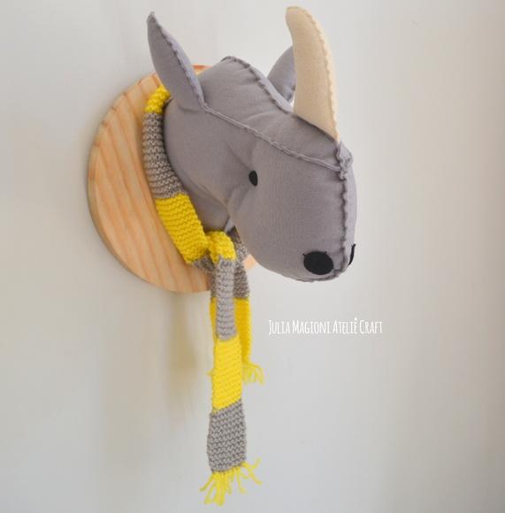 Cabeça de rinoceronte Falsa Taxidermia Cabeça animal