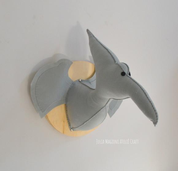 Dinossauro Pterodactilo Falsa Taxidermia Cabeça Animal