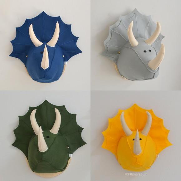 Dinossauro Triceratops Falsa Taxidermia Cabeça animal